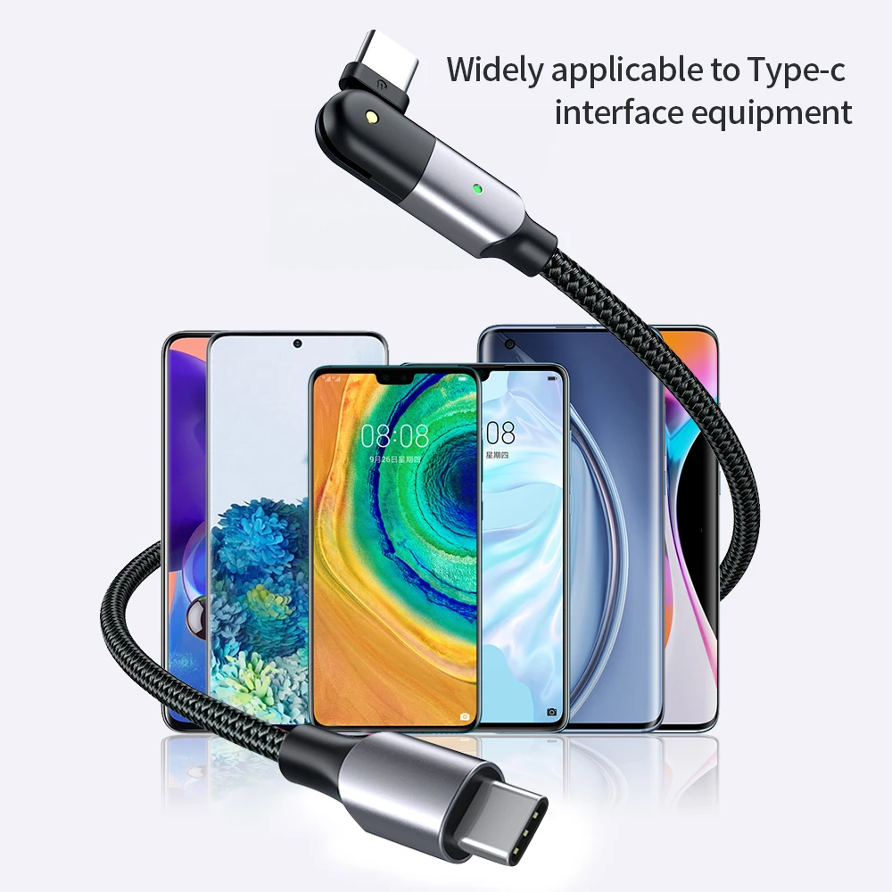 

100W USB Type C to USB C Cable PD 5A Fast Charging Cord Type-C Charger For Huawei P30Pro P40 Xiaomi Redmi note10 9Pro MacbookPro