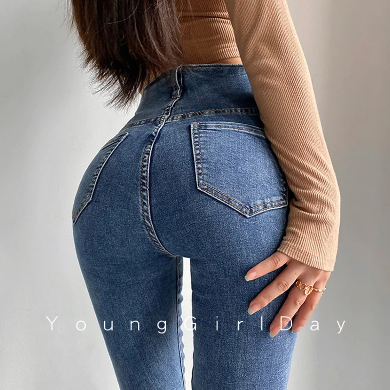 

WOMENGAGA 2021 Autumn New High Waist Slim Skinny Stretch Jeans Pencil Pants Trousers Denim Sexy Korean Women Cool Pants 05U3