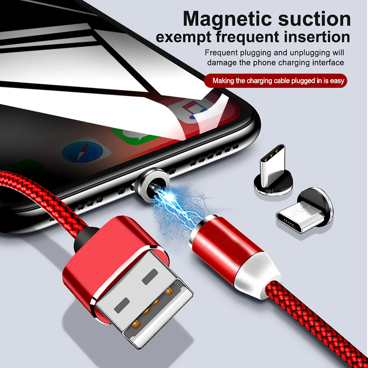 1 м Магнитный кабель Micro usb type C для быстрой зарядки Microusb type-C зарядный провод c