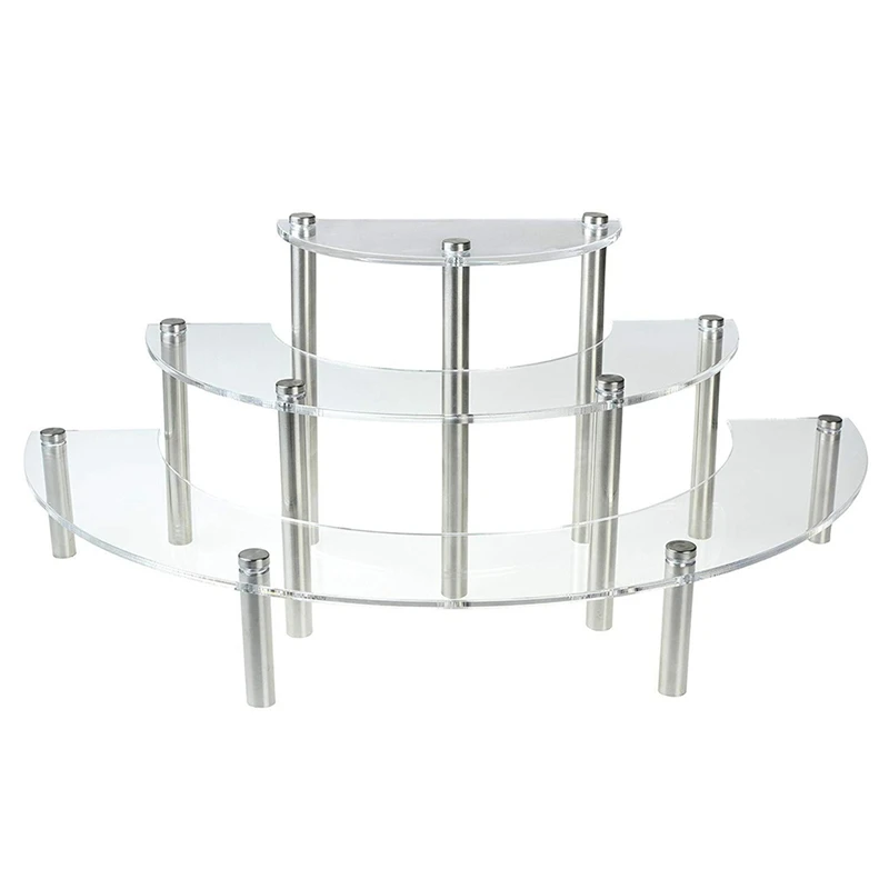 

3-Tier Clear Acrylic Semicircle Round Cupcake Dessert Display Stand