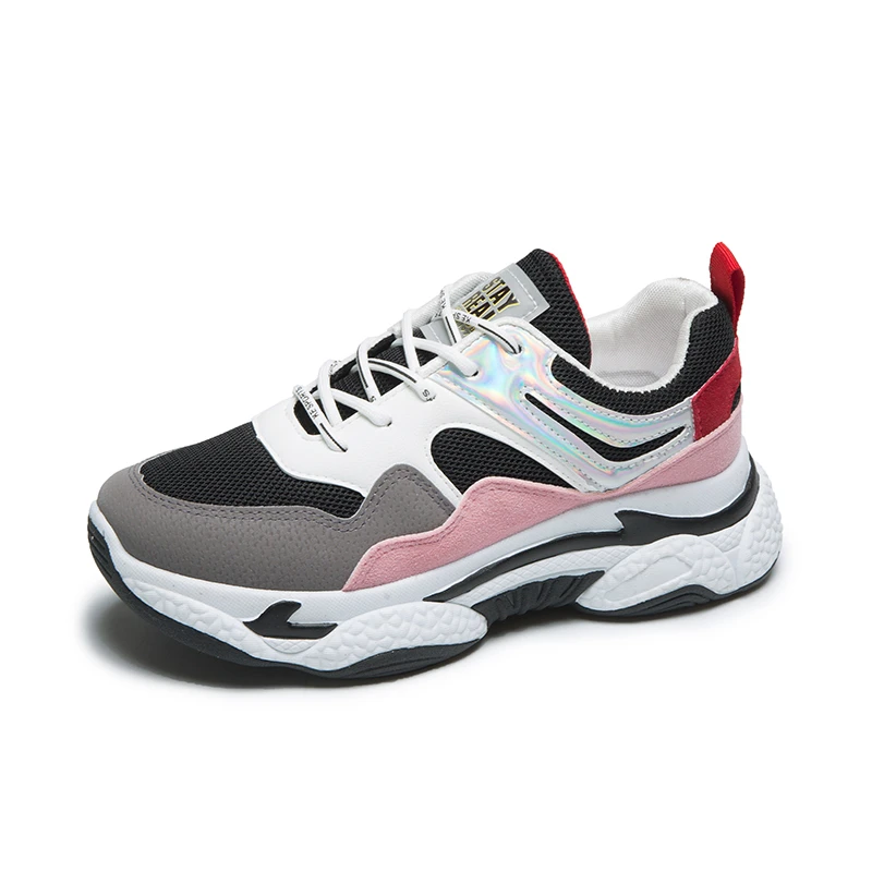 Женские кроссовки на массивной платформе модные спортивные смешанных цветов в