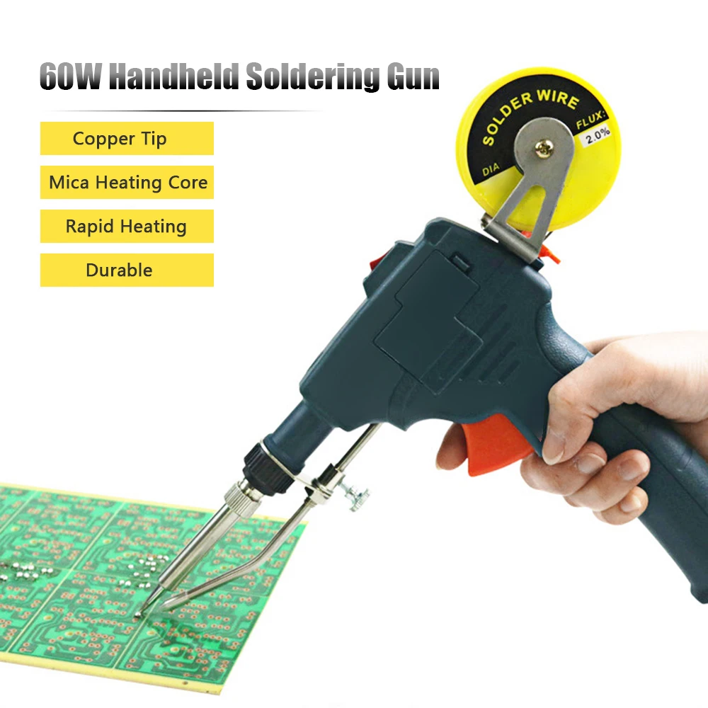 

KKmoon 60 Вт ручной паяльник с автоматическим подогревом Электрический паяльник Оловянная проволока сварочный инструмент одна рука простота в...