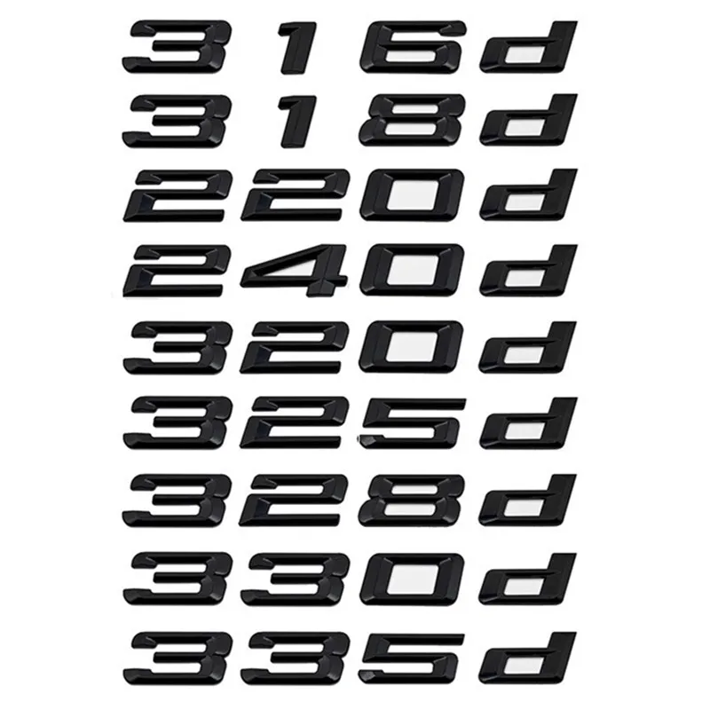 

316d 318d 320d 323d 325d 330d 335d Trunk Boot Emblem Letter Badges Car Logo for BMW 3-series F31 F34 E90 E46 Matte Glossy Black
