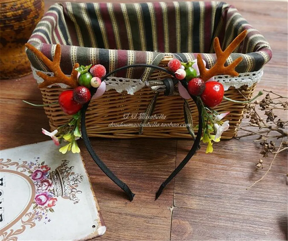 Оленьи рога повязка на голову Рождество Пасха Хэллоуин вечерние DIY женский