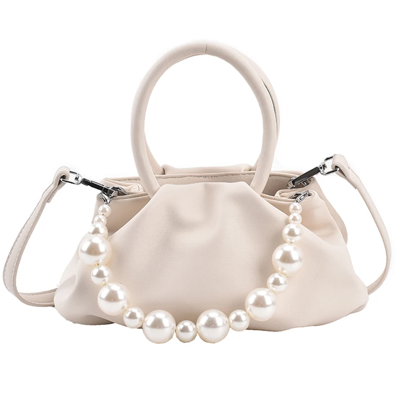 

Luxury Beading Shoulder Handbag 2021 Summer New Fashion Shoulder Armpit Bag Design Messenger Bag Portable Cloud Bag