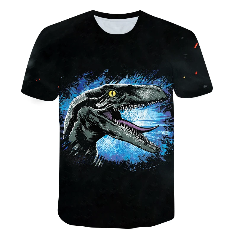 

Teen Oversized T-shirt 3D Printing Jurassic Park Dinosaur Game Men's Summer Short Sleeve Top Classic Fashion Shirt Net Red