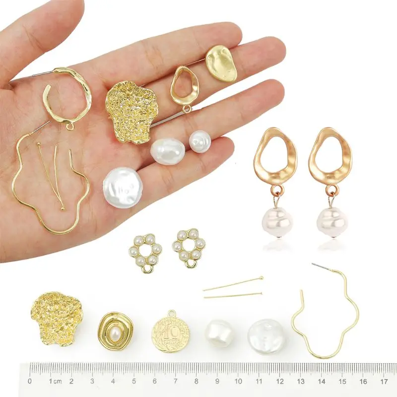 

8 Pairs Pearl Bohemian Earring Making Set DIY Jewelry Material Supplies Accessories Handmade Tool Kit