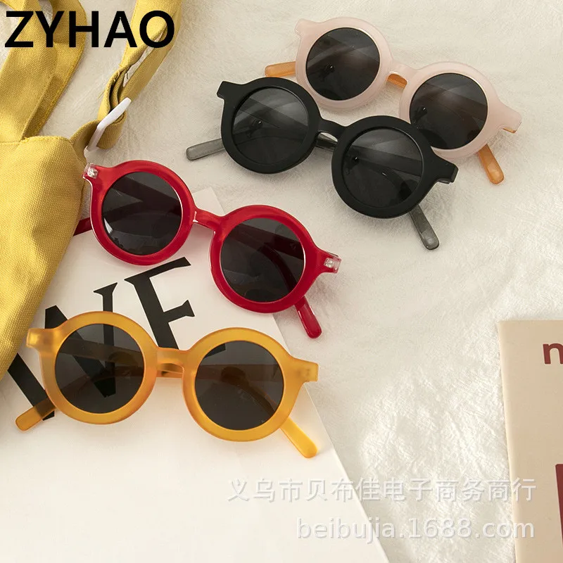 Новинка 2019 детские круглые солнцезащитные очки винтажные пластиковые милые в