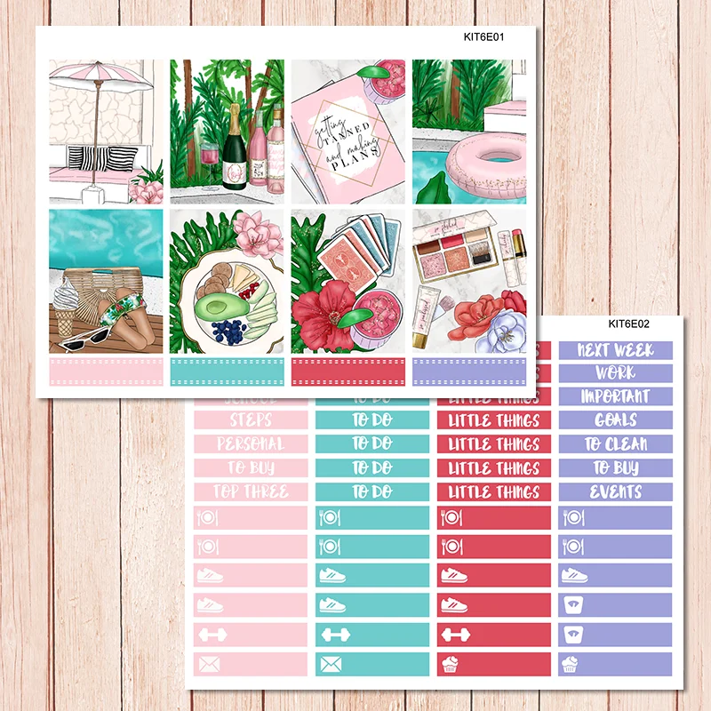 7 листов/упаковка наклейки для планировщика дневника скрапбукинга|Канцелярские