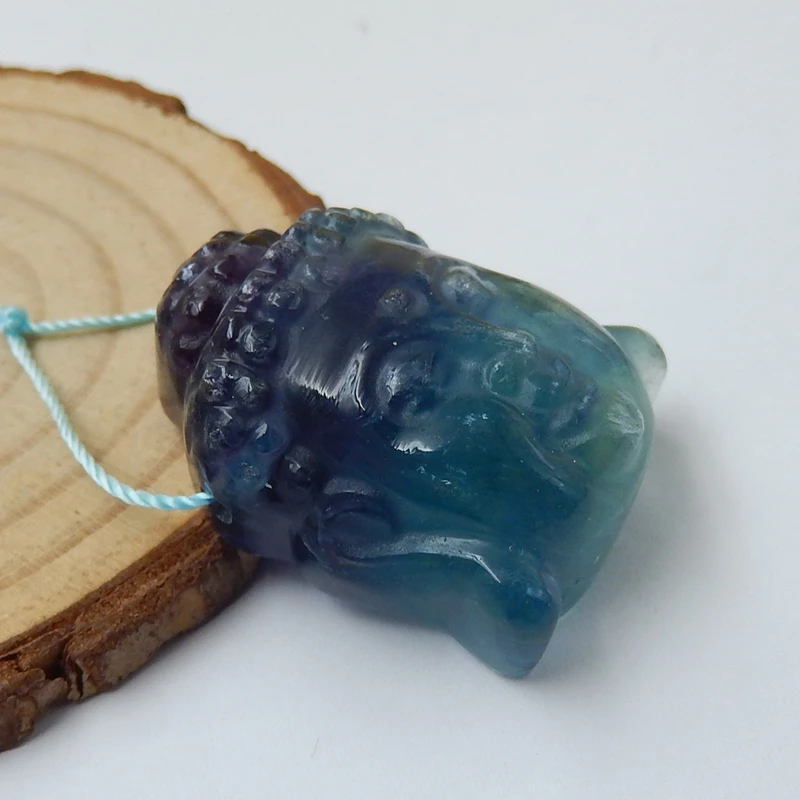 Горячая продажа 1 шт натуральный камень Flourite резная фигурка в виде головы Будды