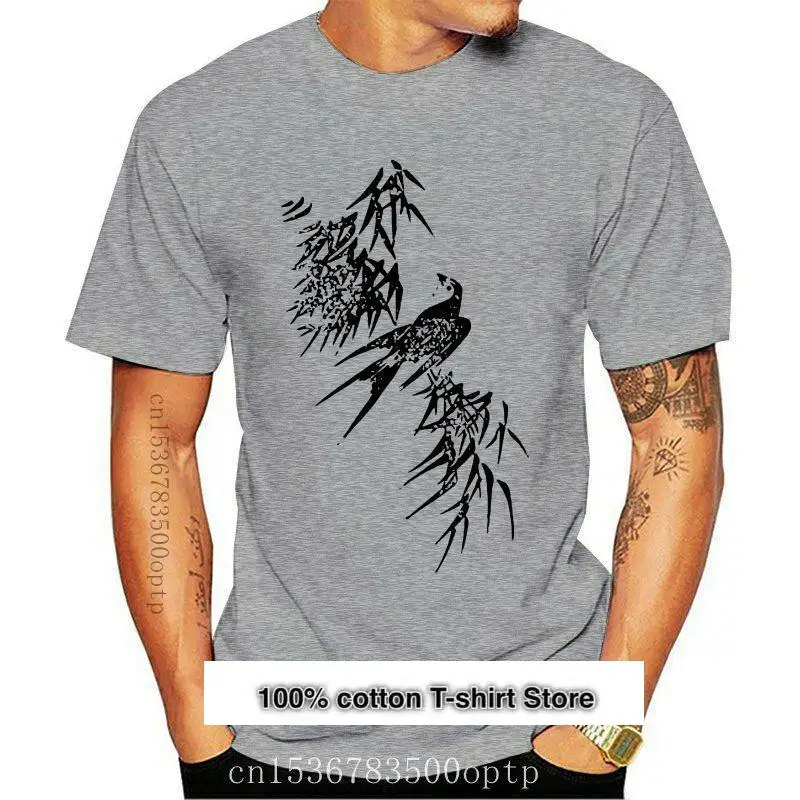 

Camiseta de manga corta con diseño de pájaro japonés para hombre