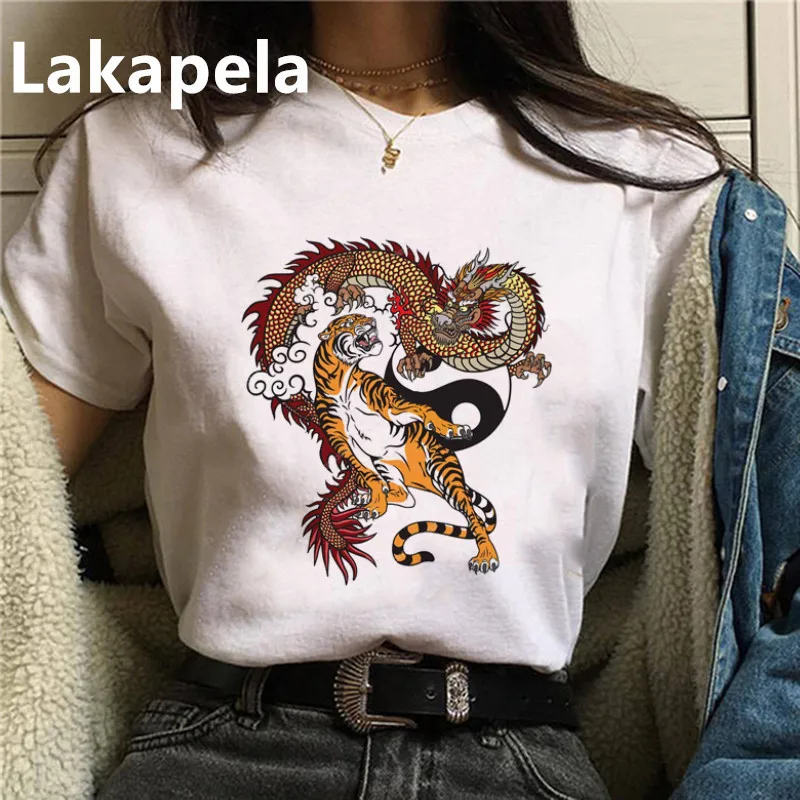 Футболка женская с тигровым принтом в стиле Харадзюку коротким рукавом топ