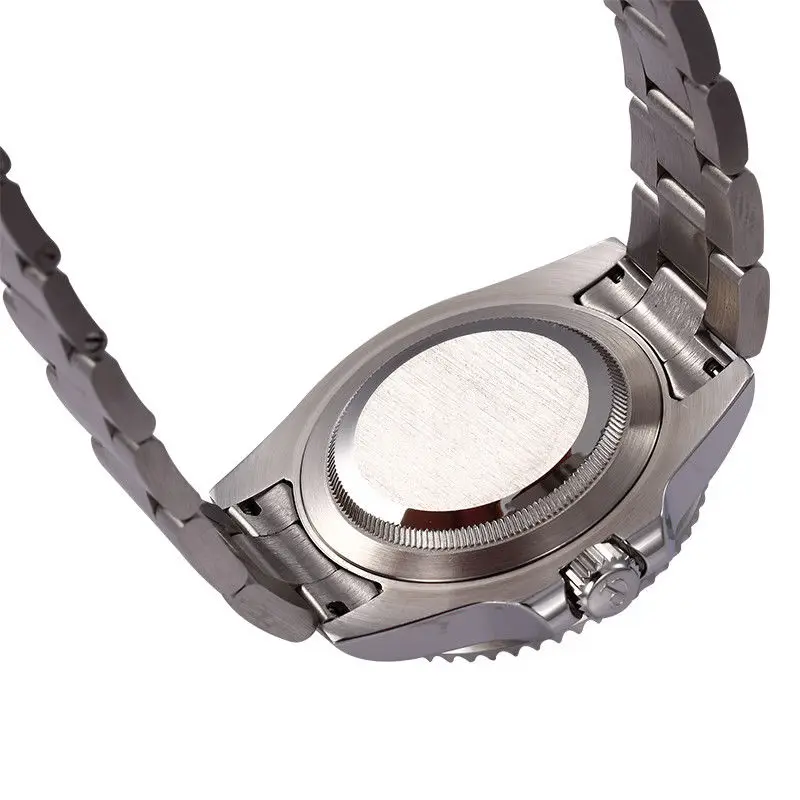 Новое поступление 40 мм завод Parnis черный циферблат ДАТА GMT сапфировое стекло