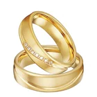 Парные обручальные кольца для мужчин и женщин, ювелирные изделия из нержавеющей стали с ионным покрытием из настоящего 18-каратного золота, 2 шт.
