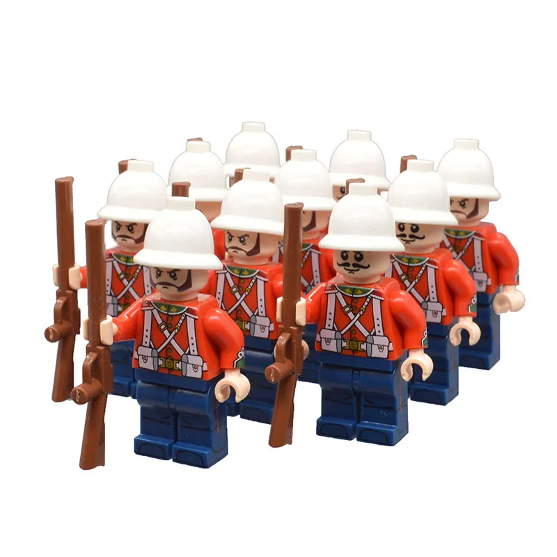 Ограниченное количество Anglo Zulu военные фигурки солдат Великобритании британской армии пехота MOC пользовательские военные строительные блоки кирпичные игрушки