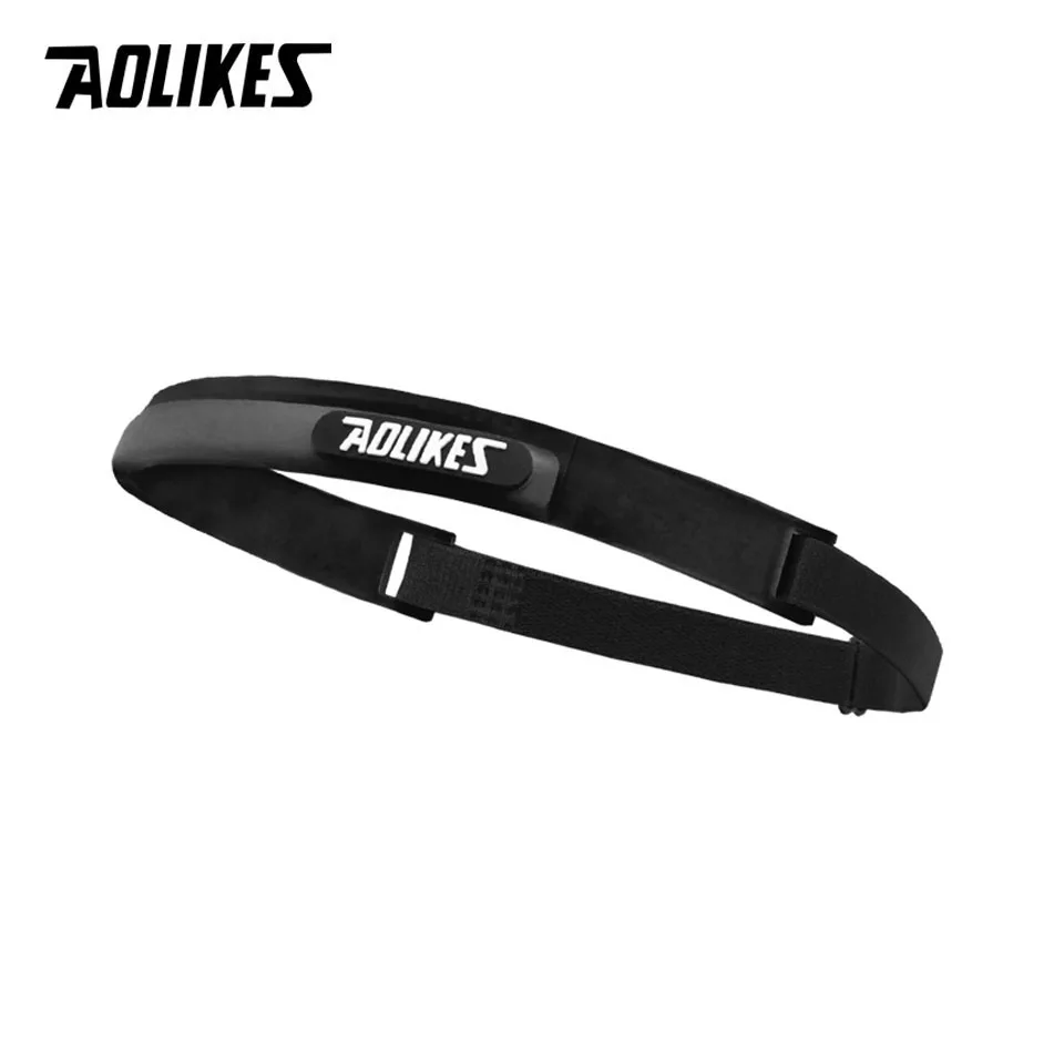Black AOLIKES Elastic Head Sweatband Soft Silicone Running Yoga Cycling Sweat Band For Men Women Fitness Basketball Tennis Headband - Цвет: Black