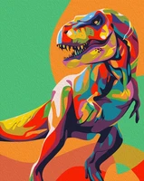 colorful dinosaur animal diy painting by numbers kits for kids diy frame on canvas acrylic drawing paint kits home art