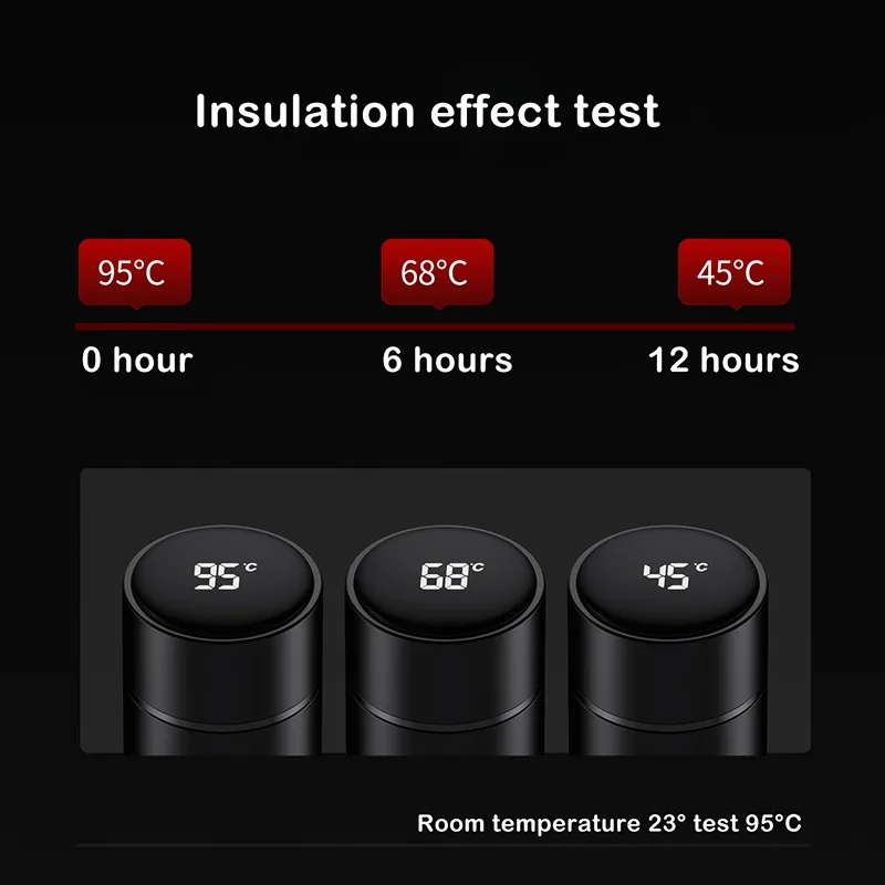 500 мл умный термос бутылка для воды СВЕТОДИОДНЫЙ Цифровой температурный дисплей