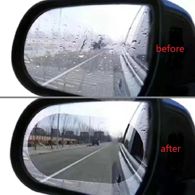 

2Pcs Car Rear Mirror Protective Film Anti Fog Window Clear Rainproof Rear View Mirror Protective Soft Film Auto Accessories