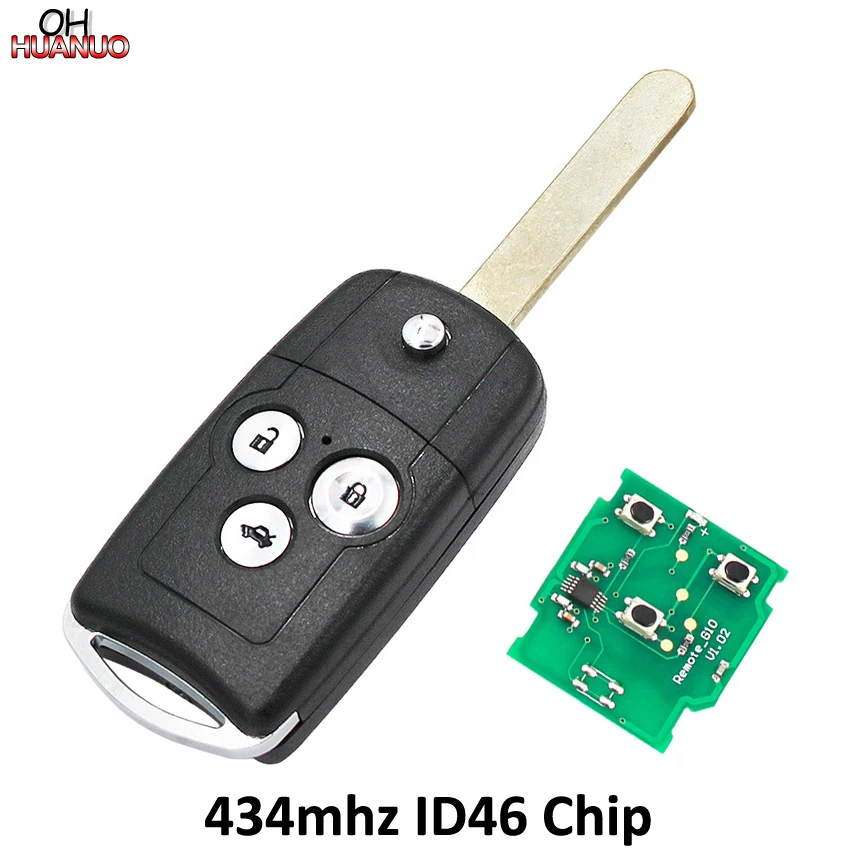3 кнопки смарт пульт дистанционного ключа без Fob 433 МГц с чипом ID46 для Honda Civic Old|chip