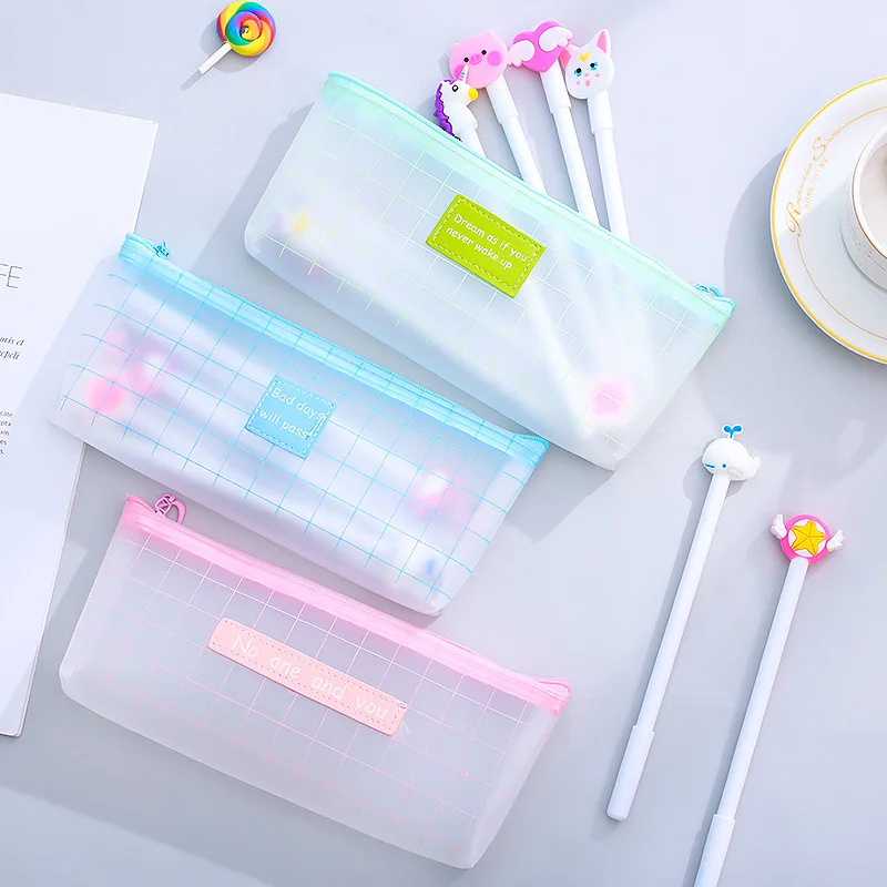 Сетчатый прозрачный чехол карандаш для девочек школьные принадлежности ПВХ