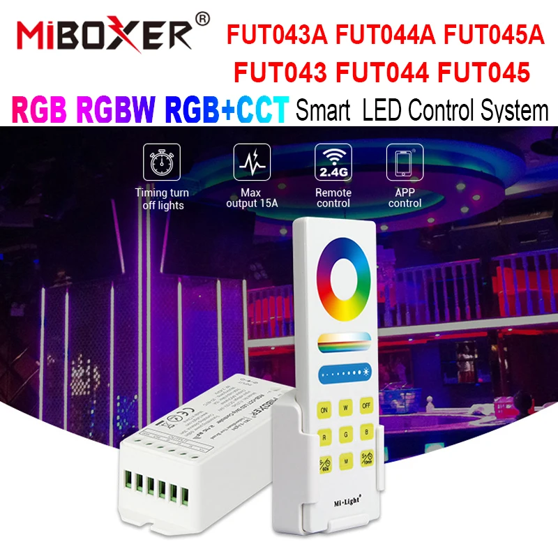 Miboxe FUT043 FUT044 FUT045 FUT043A FUT044A FUT045A RGB RGBW RGB+CCT Function LED Controller Smart LED Control System  DC12V-24V