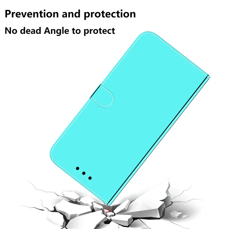 Роскошный зеркальный кожаный флип-чехол для Samsung Galaxy Note 10 S8 S9 S10 S20 Plus A40 A50 A70 A10E A20S