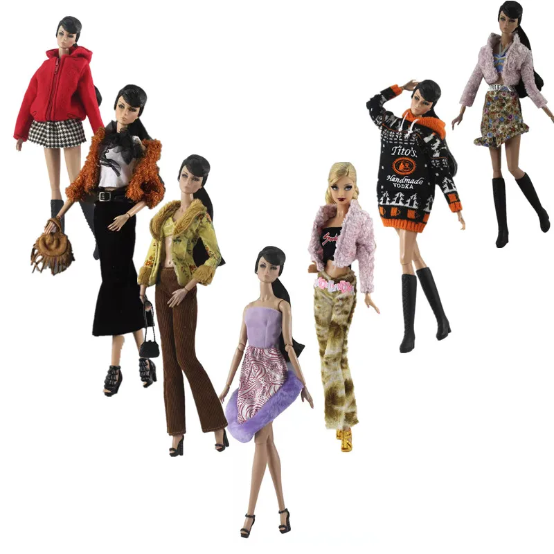 

1/6 BJD Doll Clothes Fashion Winter Outfits Set for Barbie Accessories Coat Jacket Sweater Hoodie Skirt Pants Christmas Gift Toy