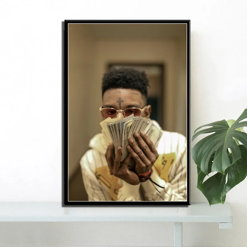 Картина на холсте 21 Savage Issa Rap Music Singer Pop Star Постер в стиле хип хоп художественные