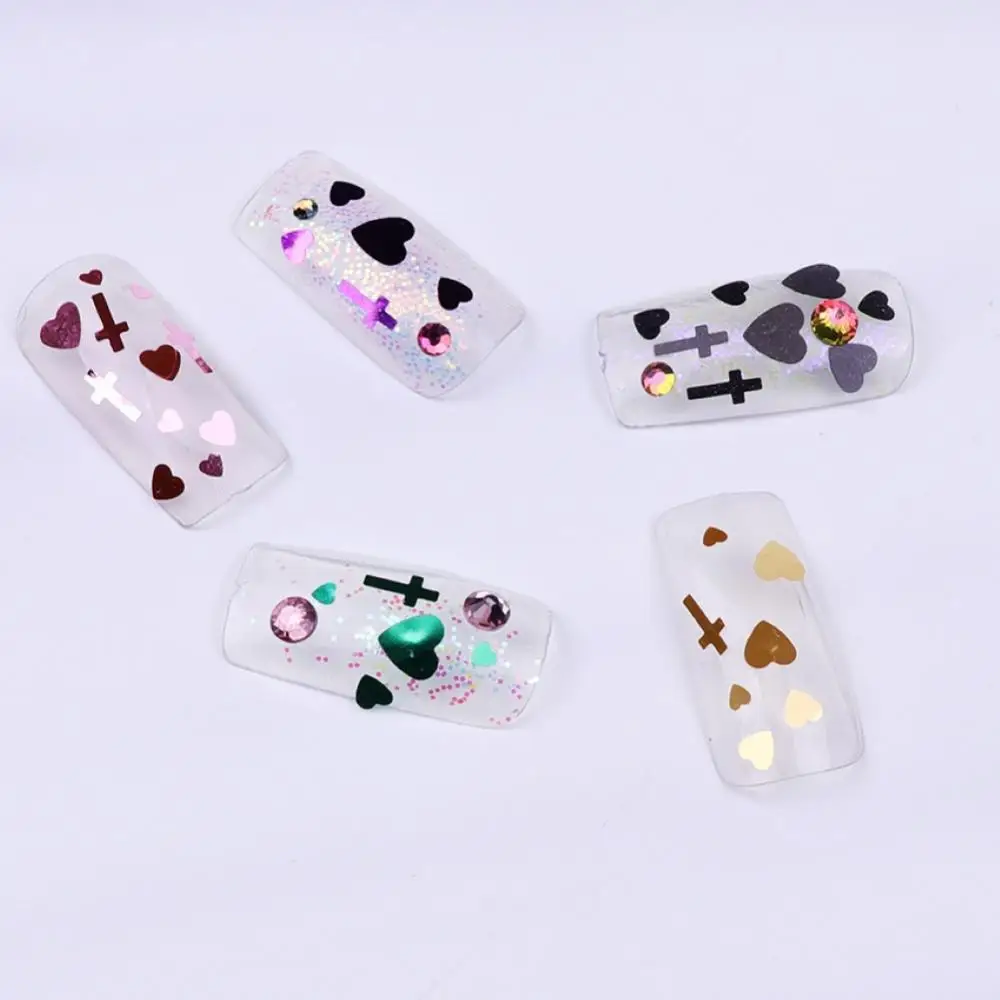 

Hot Sale 3 Boxes Ultra-thin PET Cross Heart Nail Art Manicure Sequins Patches Jewelry