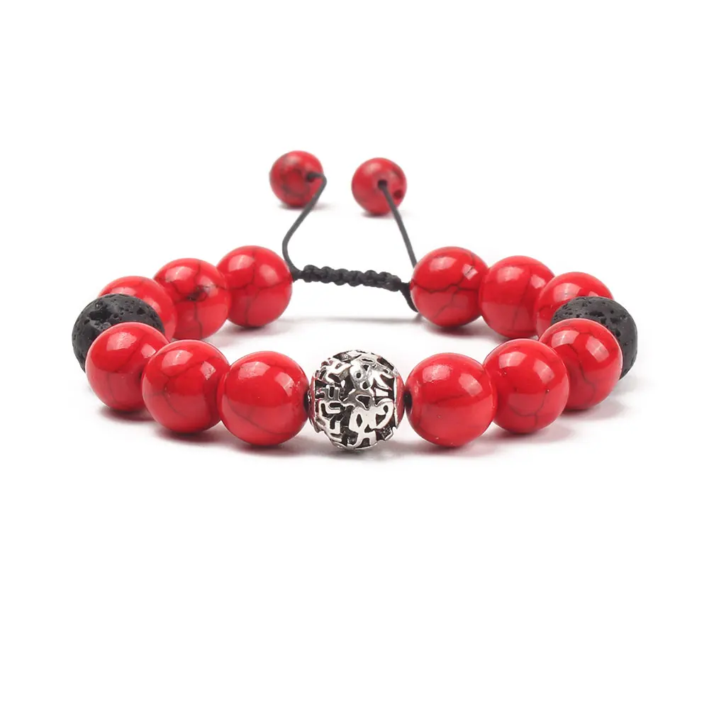 Винтаж Для мужчин браслет Макси подвески из природного камня регулируемый