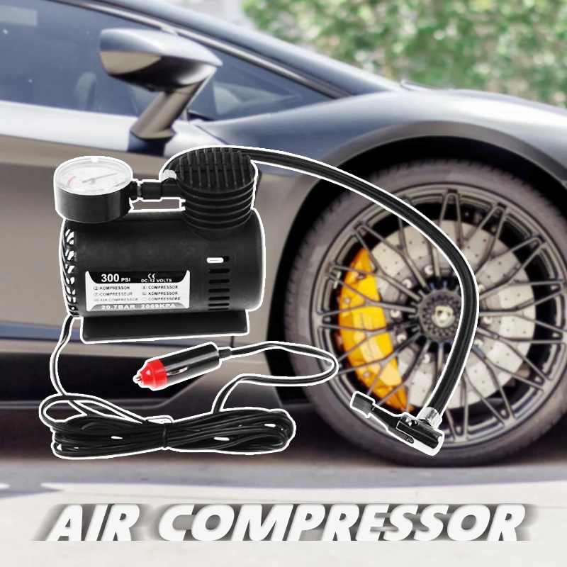DC 12 V 300 фунтов/кв. дюйм Портативный воздушный компрессор для автомобиля