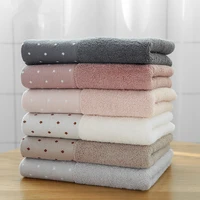 34x75cm 100 cotton absorbent dot pattern solid color soft comfortable men women bathroom travel hand towel