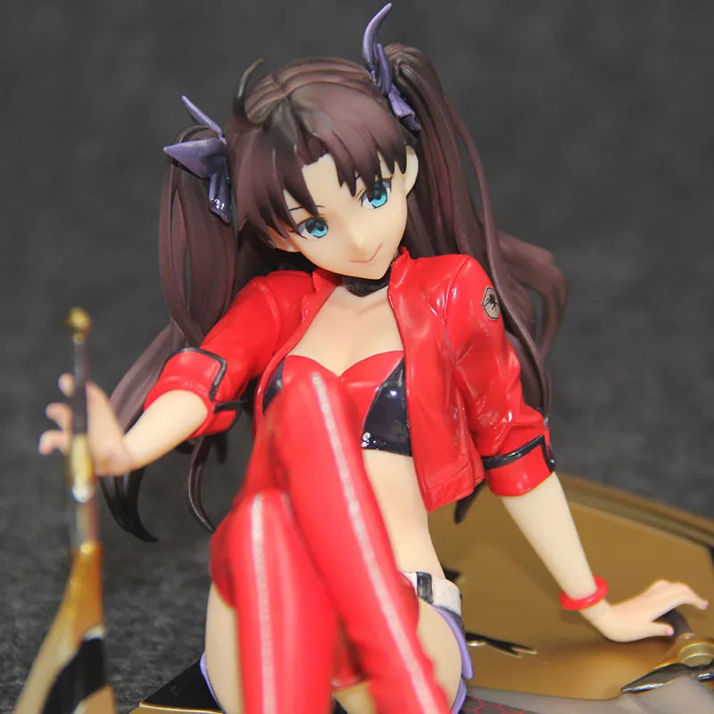

New Anime Fate/Stay Night RACING Ver Tohsaka Rin Sitting Position Sexy Girl PVC Action Figure Anime Collection Doll Toys Gift