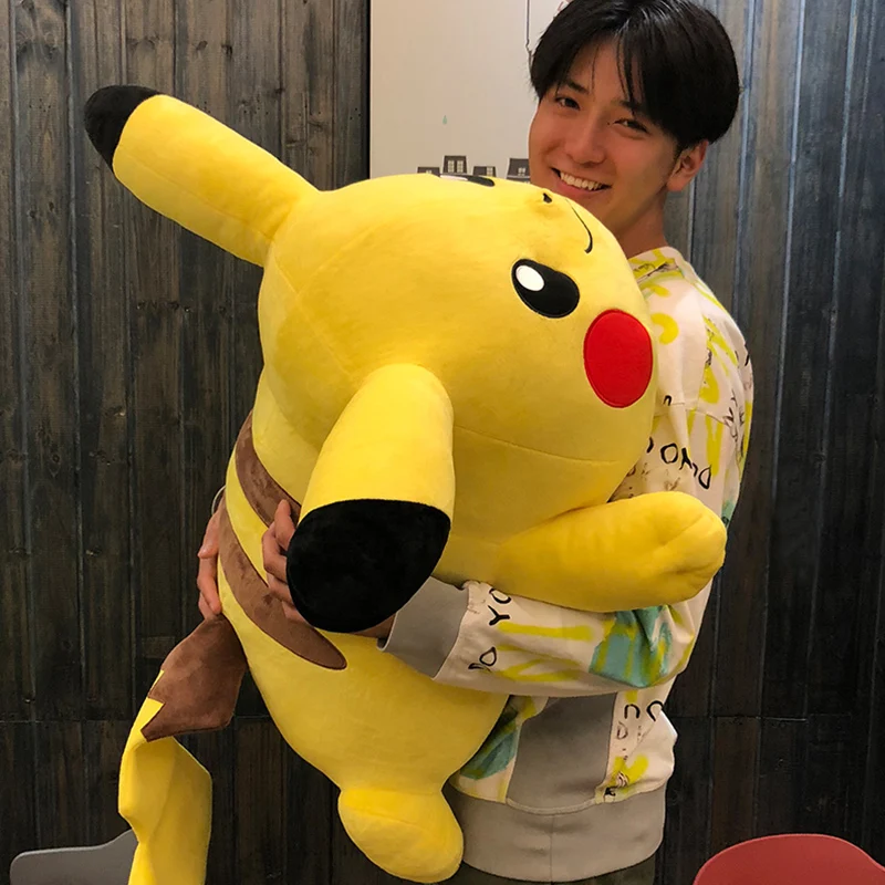 Peluche de Pikachu de tamaño grande de 50CM para bebé, que se arrastra muñeco de peluche de Pokémon, almohada para dormir, juguete de peluche, regalo de cumpleaños