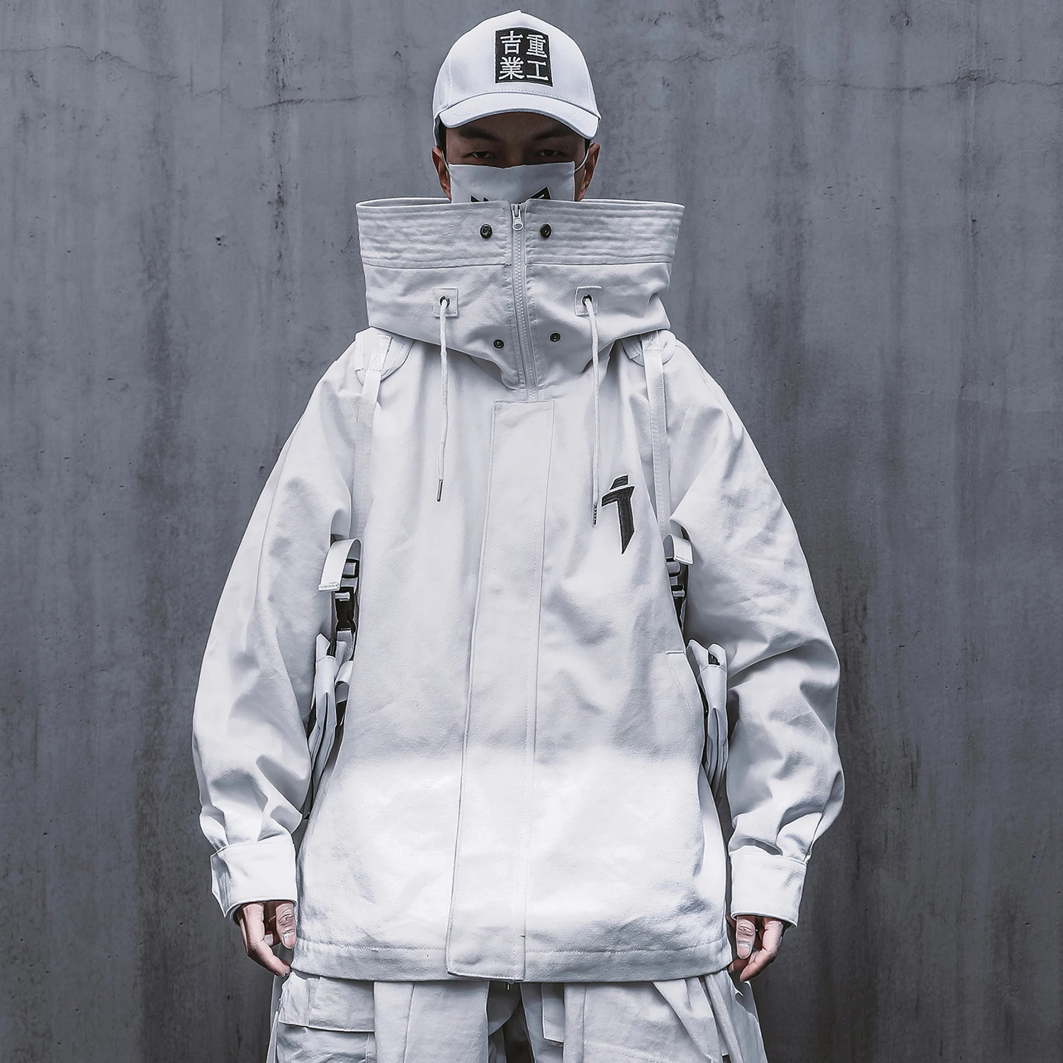 Куртка Techwear для мужчин черная Весенняя Японская уличная одежда пальто с