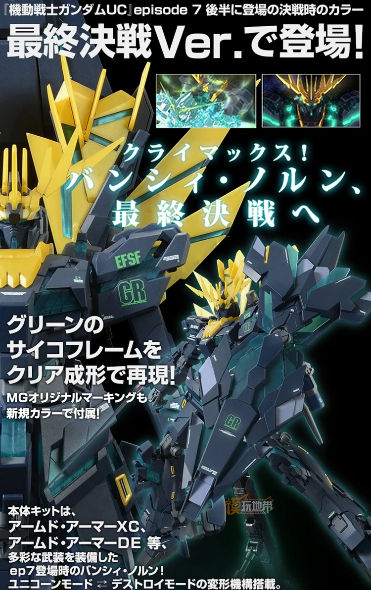 Japaness BANDAI оригинальный Gundam PB MG 1/100 модель Единорог 02 BANSHEE NORN GUNDAM строительный