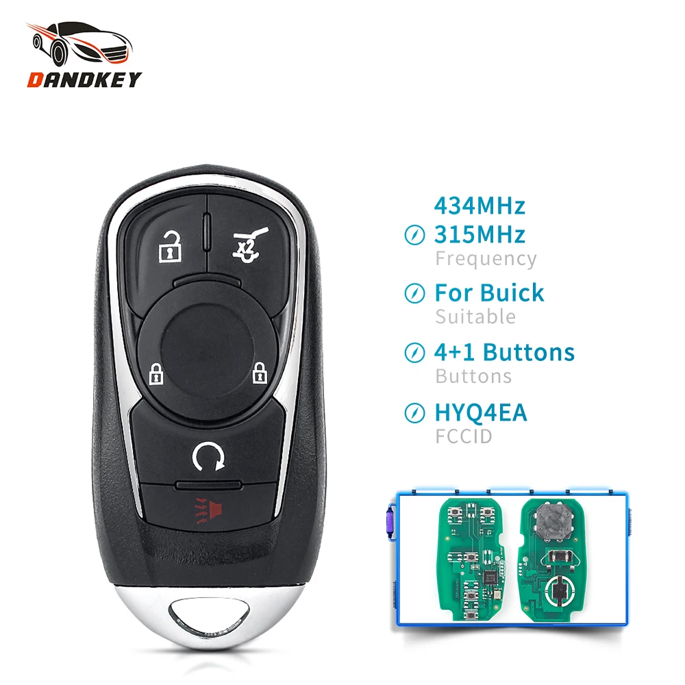 

KEYYOU 4 + 1 кнопочный автомобильный пульт дистанционного управления БЕСКЛЮЧЕВОЙ вход 315 МГц/433 МГц для Buick LaCrosse 2017 2018 2019 Envision Smart Key HYQ4EA