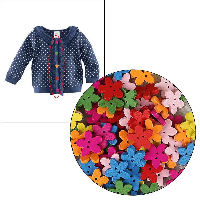 100 шт. 15 мм кнопки для украшения цветные деревянные пуговицы шитья скрапбукинга