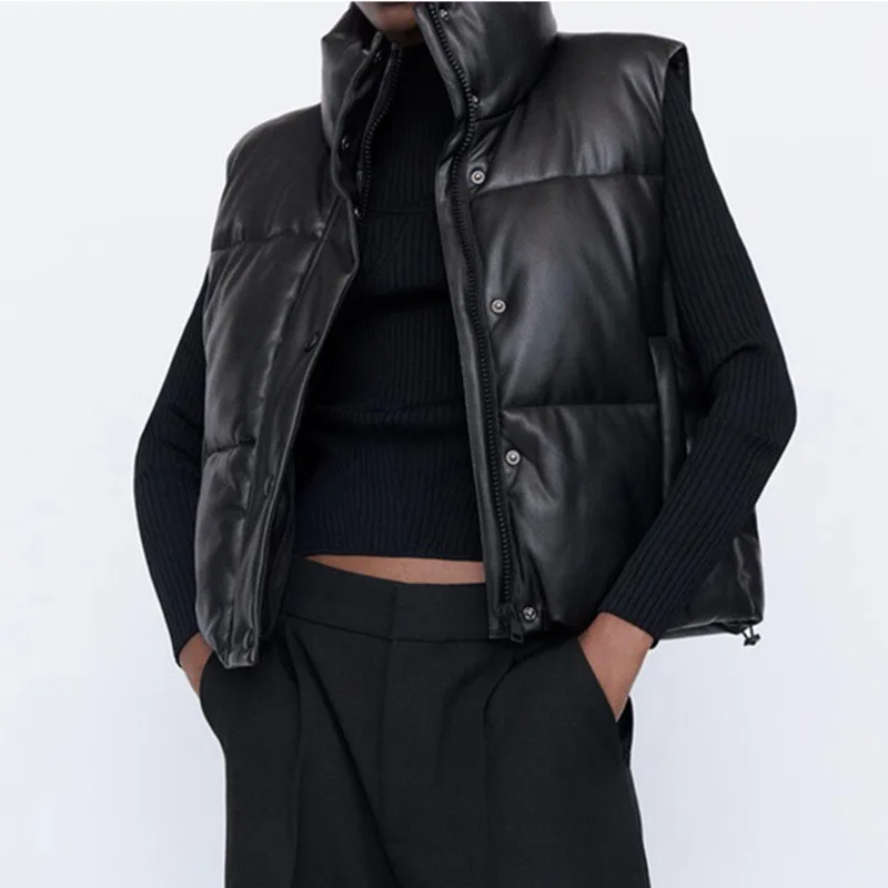 Куртка из искусственной кожи, женская, толстая, теплая, черная, на молнии от AliExpress RU&CIS NEW