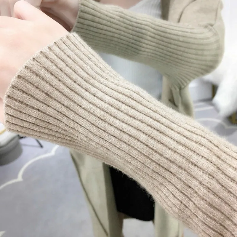 2019 новый осенний кардиган женский длинный рукав летучая мышь пальто выше колена