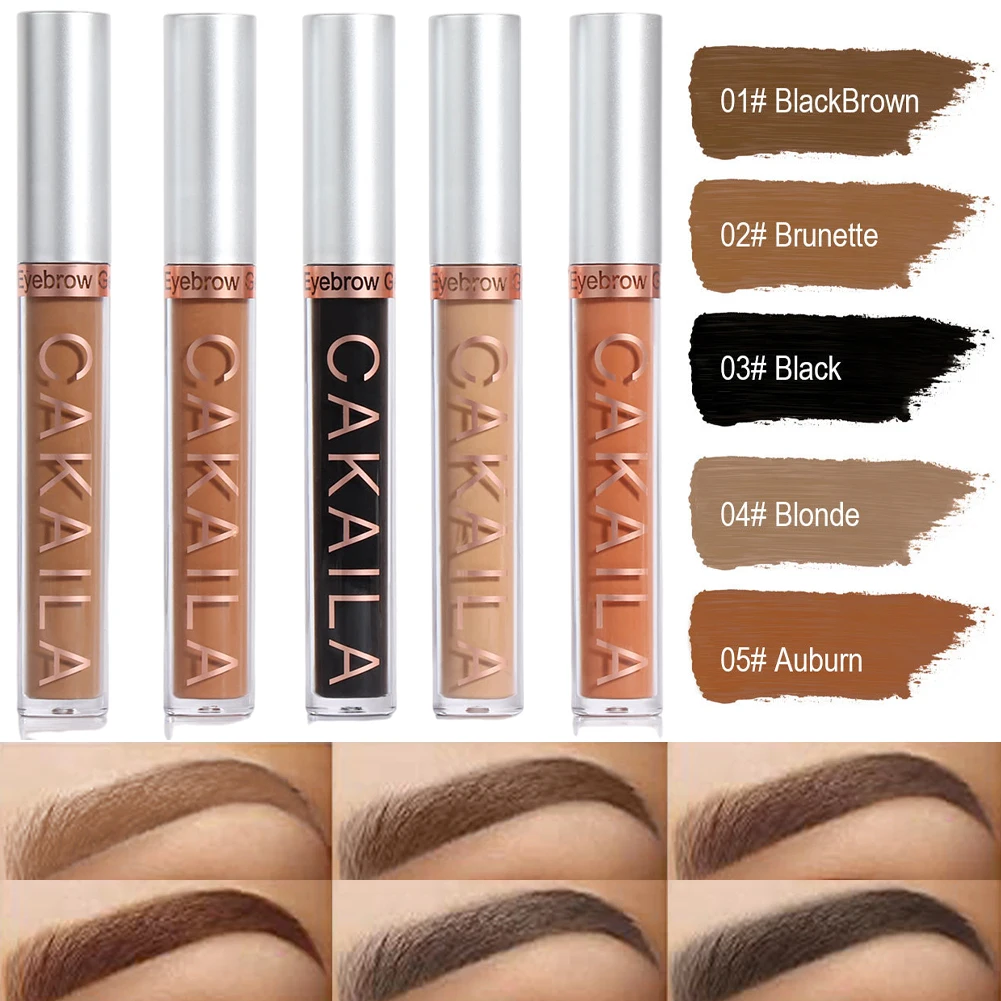 

5 Color Eyebrow Mascara Gel Cream Brush Waterproof Eyebrow Microblading Long Lasting Waterproof Eye Brow Gel Pen Tattoo Cosmetic