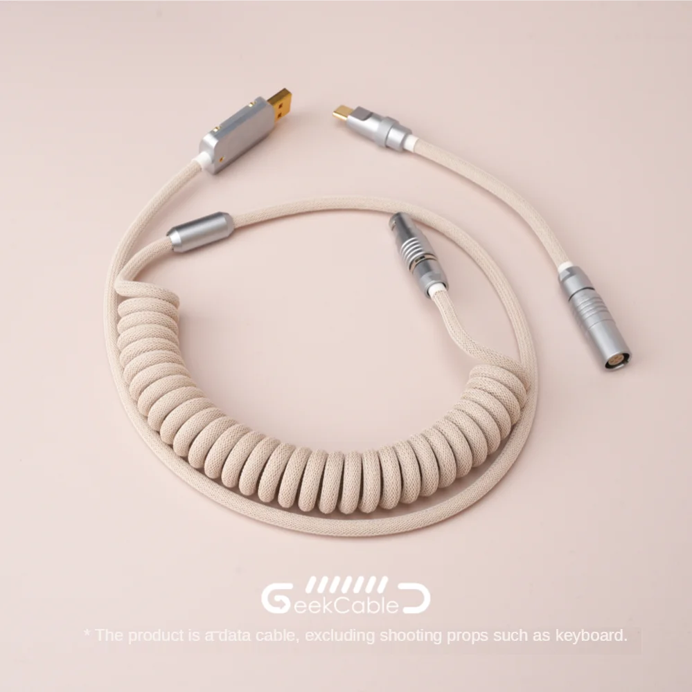 

GeekCable Handmade Customized Mechanical Keyboard Data Cable for GMK Theme SP Keycaps Vintage White Type-C Mini-USB Micro-USB