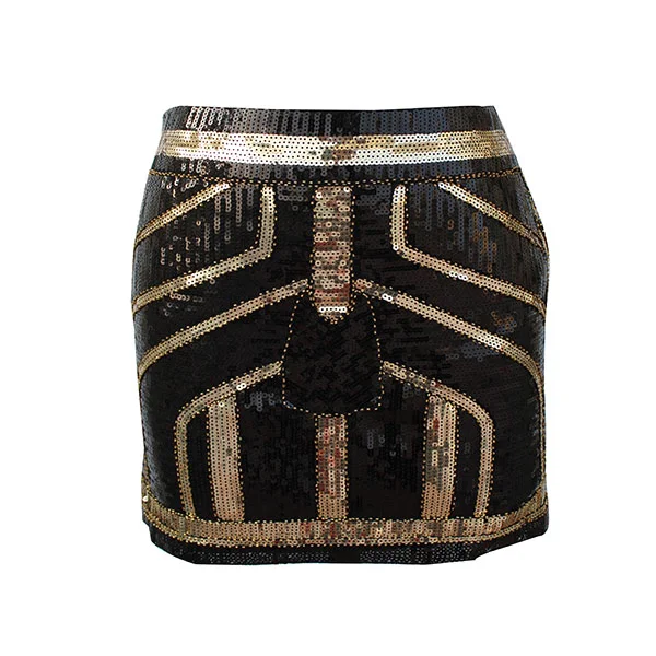 

Женская мини-юбка с блестками, с высокой талией