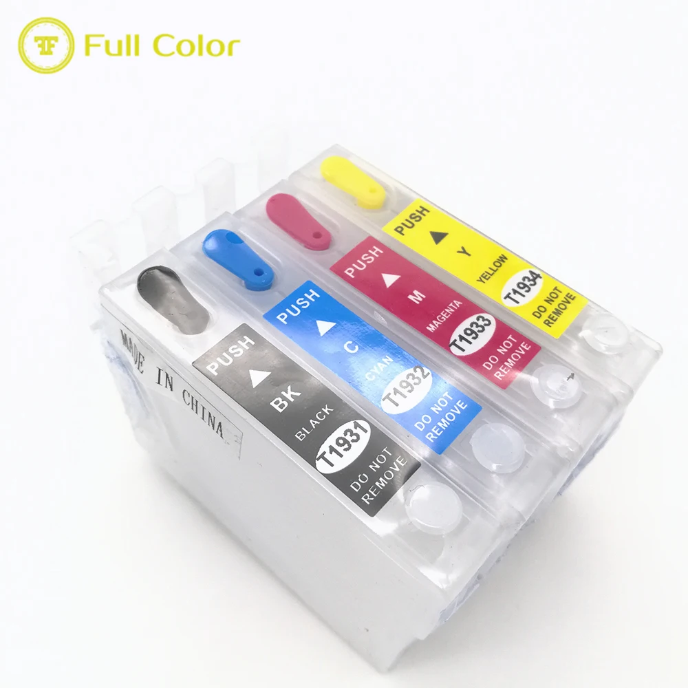 Полноцветный многоразовый пустой картридж с чипом автоматического сброса T1931 T1932