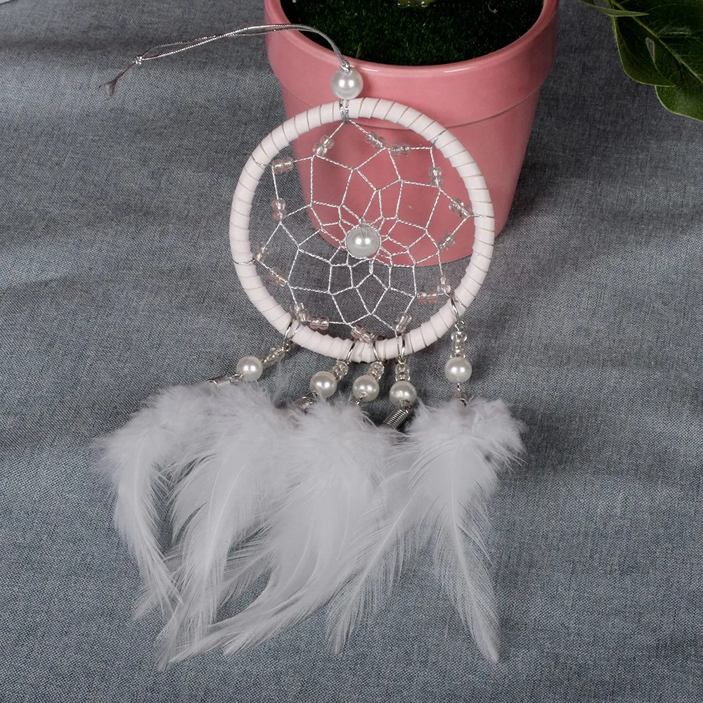 1 шт. маленький розовый и белый Ловец снов колокольчики автомобиля кулон домашний