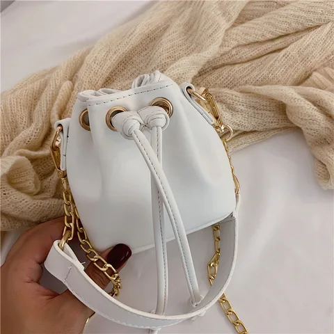 Женская сумка-ведро из искусственной кожи 2020 модная Корейская дамская сумочка на шнурке сумки через плечо для женщин мини маленькие сумки через плечо