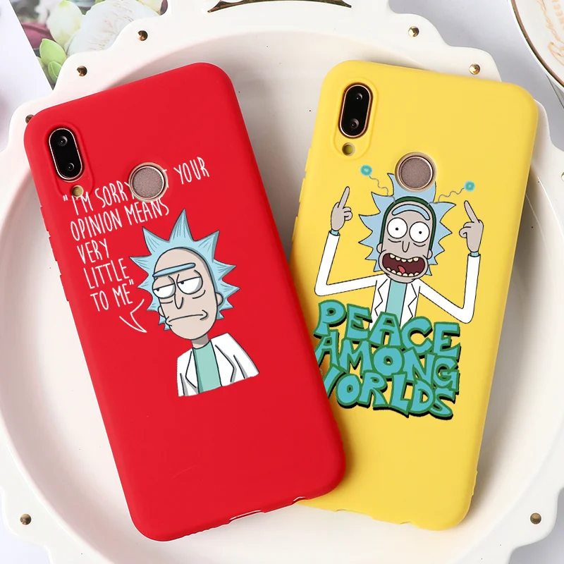 Цветной силиконовый матовый чехол Rick and marty для huawei Honor 9X 8X 10i 20i 20 Pro mate 20 30 P20 P30 Pro Lite P Smart TPU чехол