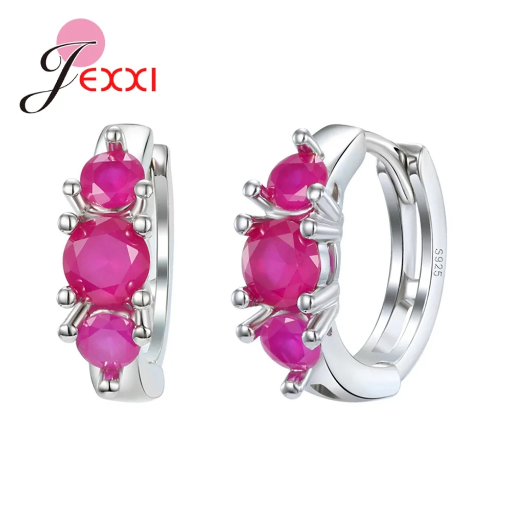 

Серьги-кольца женские из серебра 925 пробы, с фианитами