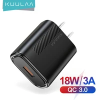 kuulaa usb charger quick charge 18w qc3 0 fast wall charger for xiaomi redmi note 9 8 iphone 11 xr 7 realme x2 pro phone charger